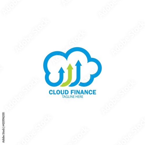 Cloud finance logo vector icon illustration