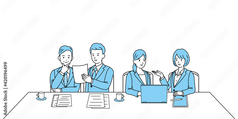 ビジネス 会社員 打ち合わせ 報告 相談 男女 ミーティング イラスト素材 ビジネス 会社員 打ち合わせ 報告 相談 男女 ミーティング イラスト素材