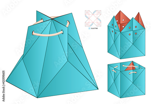 Box packaging die cut template design. 3d mock-up Fototapete
