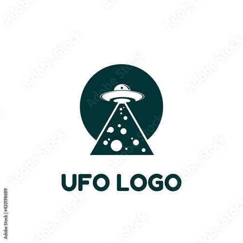 Unidentified flying object alien space creature logo icon design vector illustration 