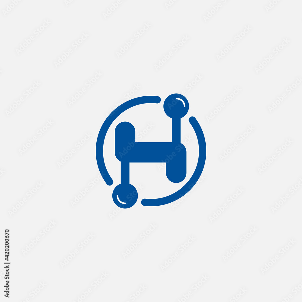 Letter H - initial or logo. Vector design element or icon. Monogram or techno logotype. Letter H - initial or logo. Vector design element or icon. Monogram or techno logotype.