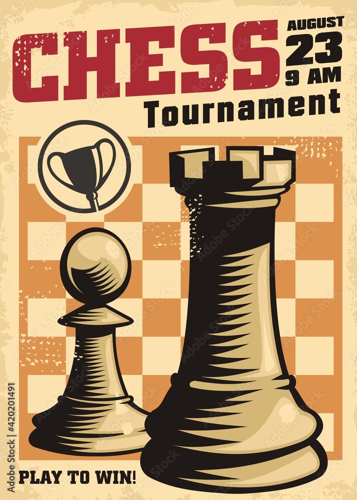 Chess Tournament Winner List With Chess Pieces Horizontal Oriented Template  Order Of Five Names Stock Illustration - Download Image Now - iStock