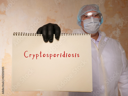 Healthcare concept about Cryptosporidiosis HCV with phrase on the piece of paper. photo