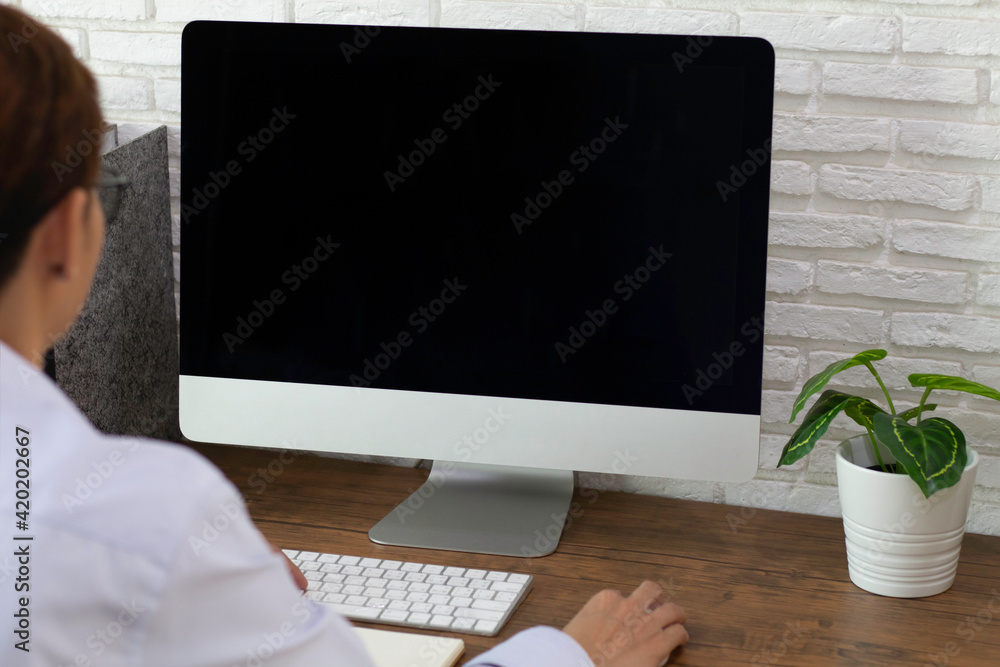 Business concept : Black computer screen background to put advertising text selling marketing products in the homeoffice, mock up, sales and text. Business concept : Black computer screen background to put advertising text selling marketing products in the homeoffice, mock up, sales and text.
