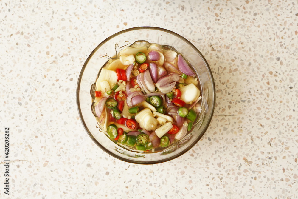 fish sauce with Chili garlic onions fish sauce with Chili garlic onions