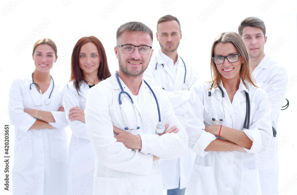 close up. confident group of doctors standing together close up. confident group of doctors standing together