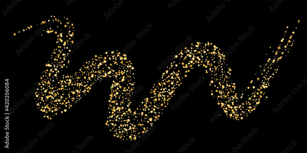 Gold glitter confetti on a black background. Shiny particles scattered, sand. Decorative element. Luxury background for your design, cards, invitations, vector Gold glitter confetti on a black background. Shiny particles scattered, sand. Decorative element. Luxury background for your design, cards, invitations, vector