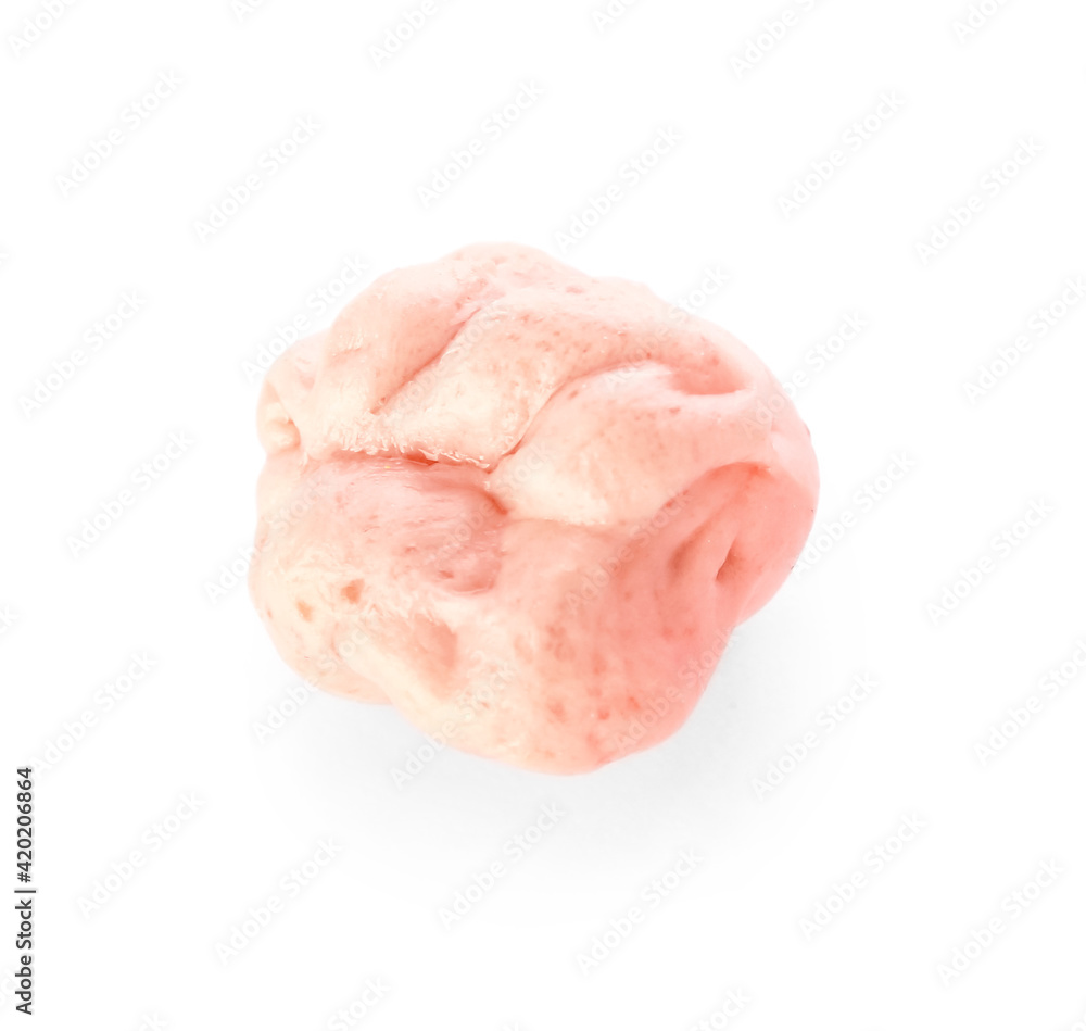 Chewed bubble gum on white background Chewed bubble gum on white background