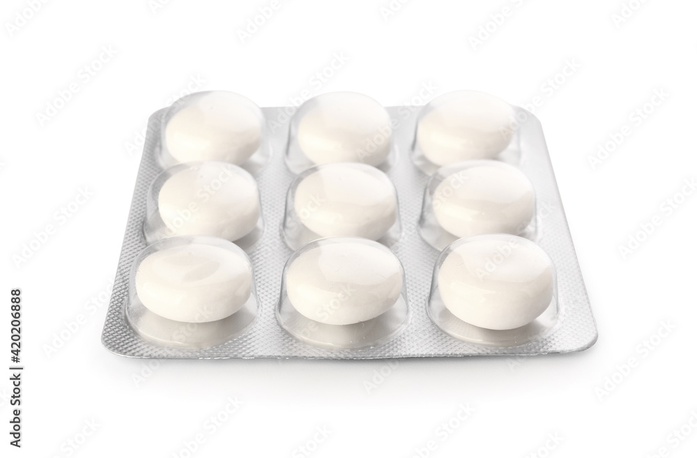 Tasty chewing gums on white background Tasty chewing gums on white background