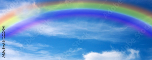 Regenbogen auf Himmel Hintergrund Banner