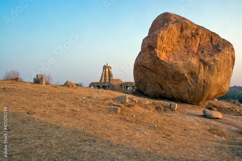 Photography natural landscape and virupaksha temple at hampi karnataka india