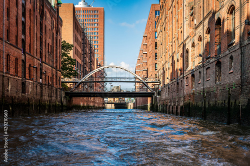 Εκτύπωση καμβά Hamburg City at the Speicherstadt on the Water