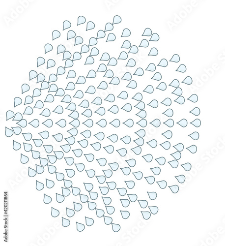 Blue drops circular spread. vector