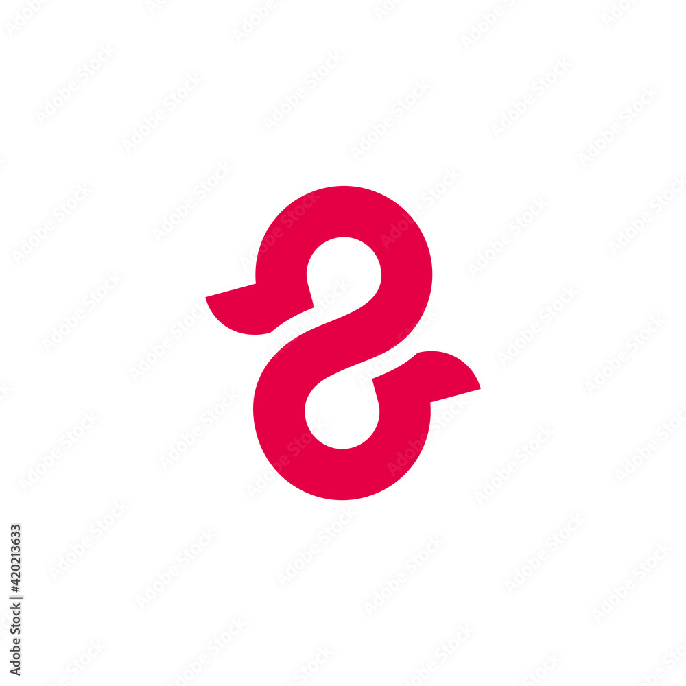 abstract number 8 2 simple curves overlapping line logo vector abstract number 8 2 simple curves overlapping line logo vector