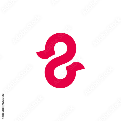 abstract number 8 2 simple curves overlapping line logo vector