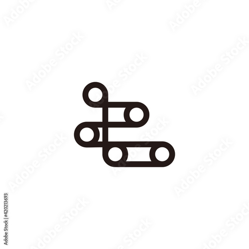 abstract letter t wheel pulley machine symbol logo vector
