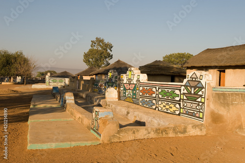 A peaceful early morning street in the village of Mapoch, Nort West Province South Africa