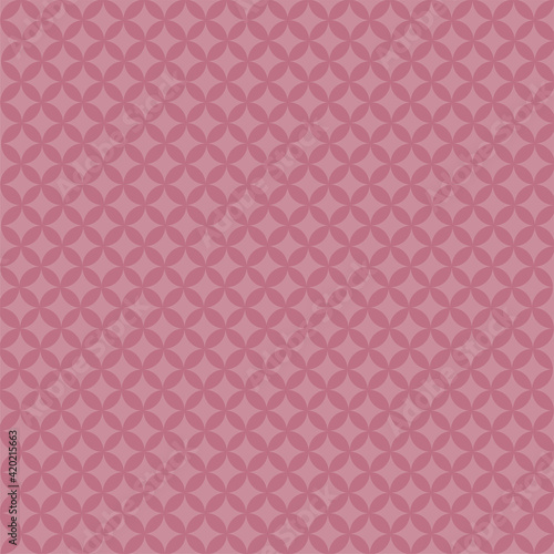 Abstract seamless pattern, geometric background made from circles, repeating elements, purple wallpaper