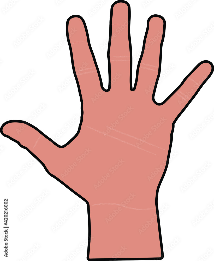 palm of the hand with lines in doodle style palm of the hand with lines in doodle style