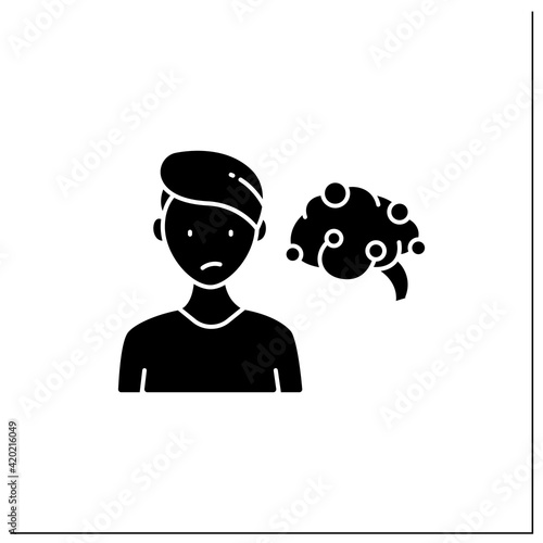 Continuous partial attention glyph icon. Simultaneously pay attention to several sources of information. Information overload concept.Filled flat sign. Isolated silhouette vector illustration