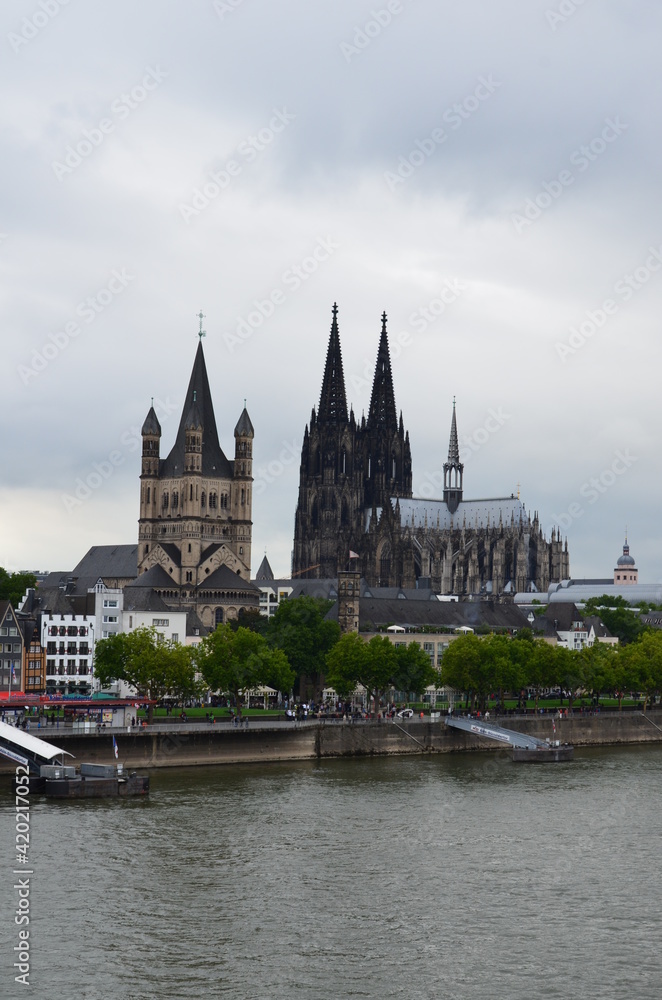 view of Cologne, old and modern architecture