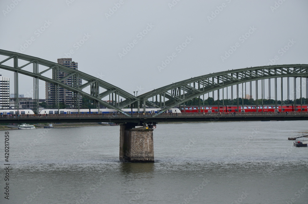 view of Cologne, old and modern architecture