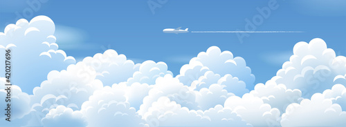 空と雲の背景イラスト