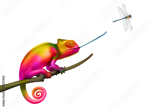 Chameleon Realistic Illustration