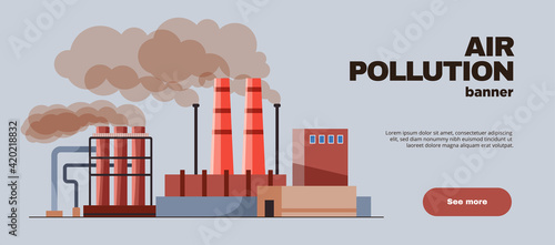 Air Pollution Flat Banner