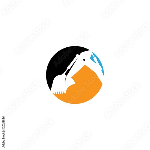Excavator logo illustration vector
