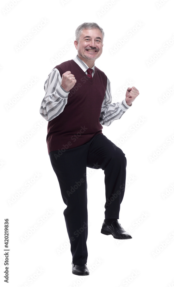 very happy man in casual clothes. isolated on a white very happy man in casual clothes. isolated on a white
