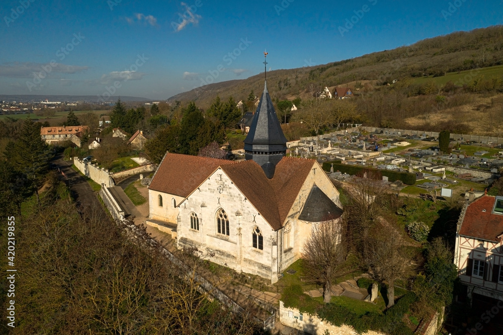 Eglise Sainte Radegonde et cimetière de Giverny (Eure, France)