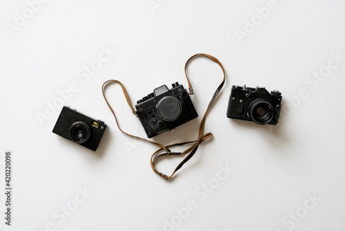 vintage classic old fashioned photo camera, simple creative idea concept