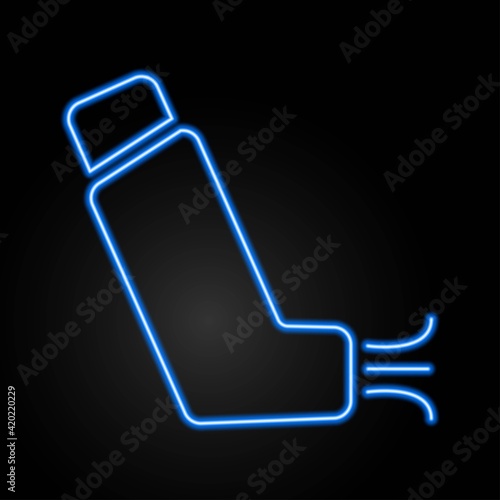 Inhaler neon sign, modern glowing banner design, colorful trend of modern design on black background. Vector illustration.