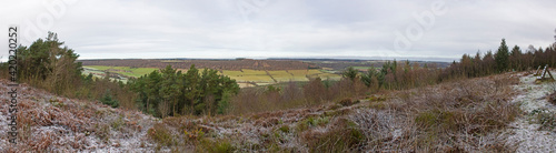 Panoramic view over english rural countryside landscape