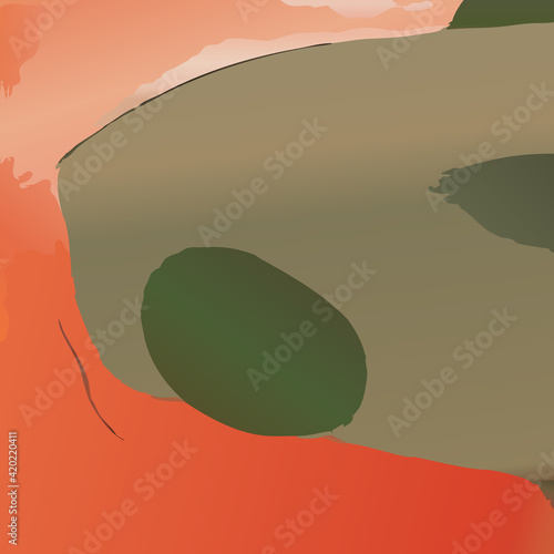 An abstract painting combining complementary colors. Vector illustration