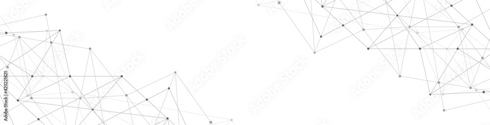 Website header or banner design with abstract geometric background and connecting dots and lines. Global network connection. Digital technology with plexus background and space for your text Website header or banner design with abstract geometric background and connecting dots and lines. Global network connection. Digital technology with plexus background and space for your text
