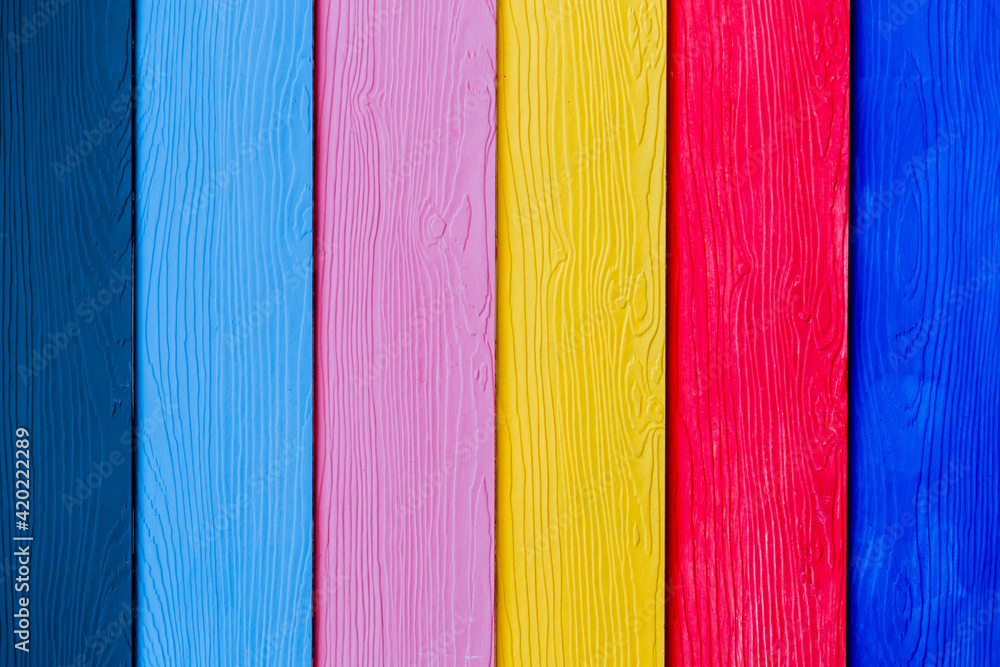 Fotografie Colorful wood plank texture background