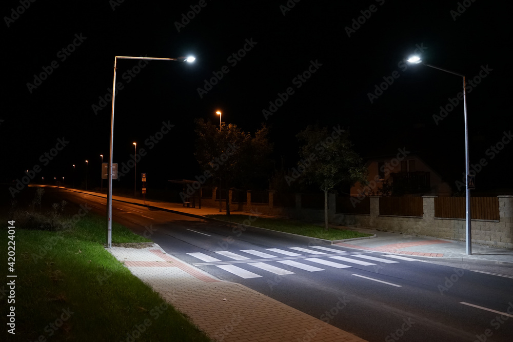 Safety led lighting system on pedestrian crossing, improving visibility of pedestrians for car drivers and reducing fatal accident risk