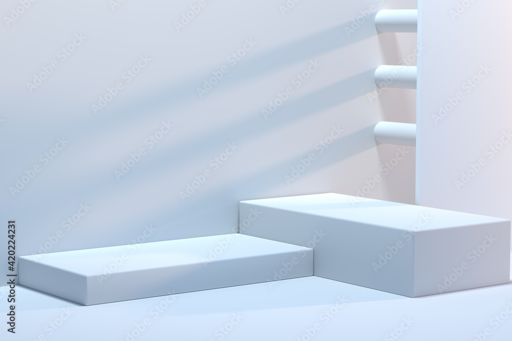3d rendering white simple stand 3d rendering white simple stand