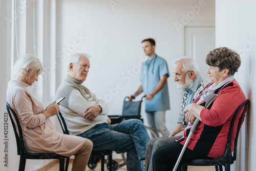 Senior people in a hospital