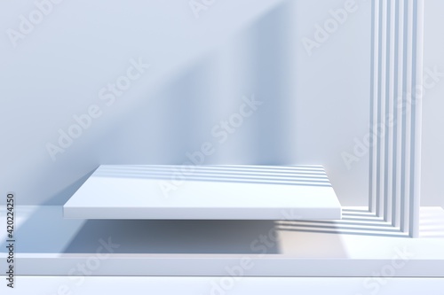 3d rendering white simple stand 