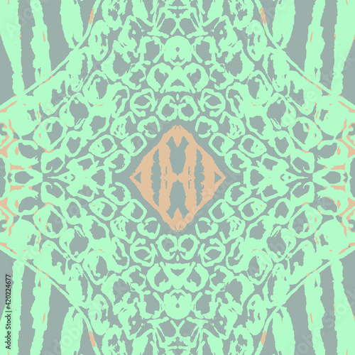 Vector Animal Skin Paper. Aqua Watercolor Seamless. Savannah Texture. Peach Summer Spots. Vector Snakeskin Repeat Fabric. Trendy Modern Design. Watercolor Pattern. Peach Jungle Dots.