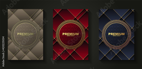 luxury border circle book cover design collection