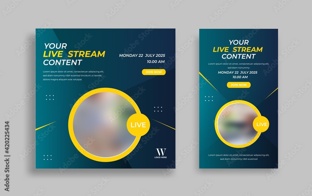 Streming content Modern Editable Social Media banner template. Anyone can use this Easy Design Promotion web banner for social media. Modern elegant sales and discount promotions - Vector.