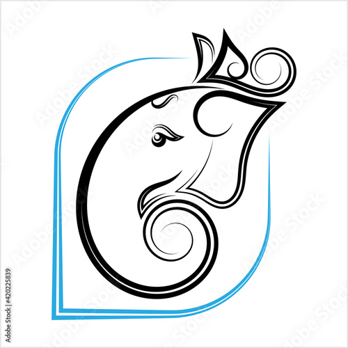 Ganesha The Lord Of Wisdom Calligraphic Style M_2103002