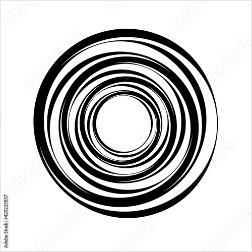 Geometric Shape Circle, Pinwheel Line Art Drawing Design