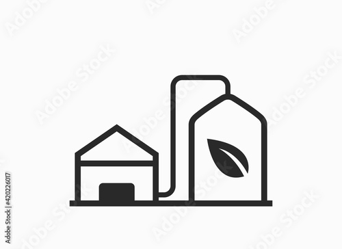 Biogas energy line icon. eco friendly, environment and green energy symbol