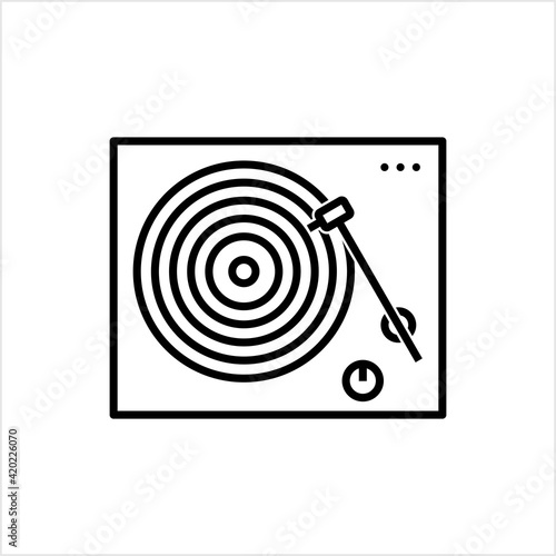 Vinyl Record Player Icon, Vinyl Disc Player Icon, Turntable