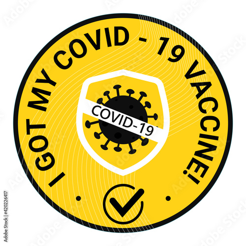 Yellow warning card that you have made a vaccine against coronavirus, covid-19.
